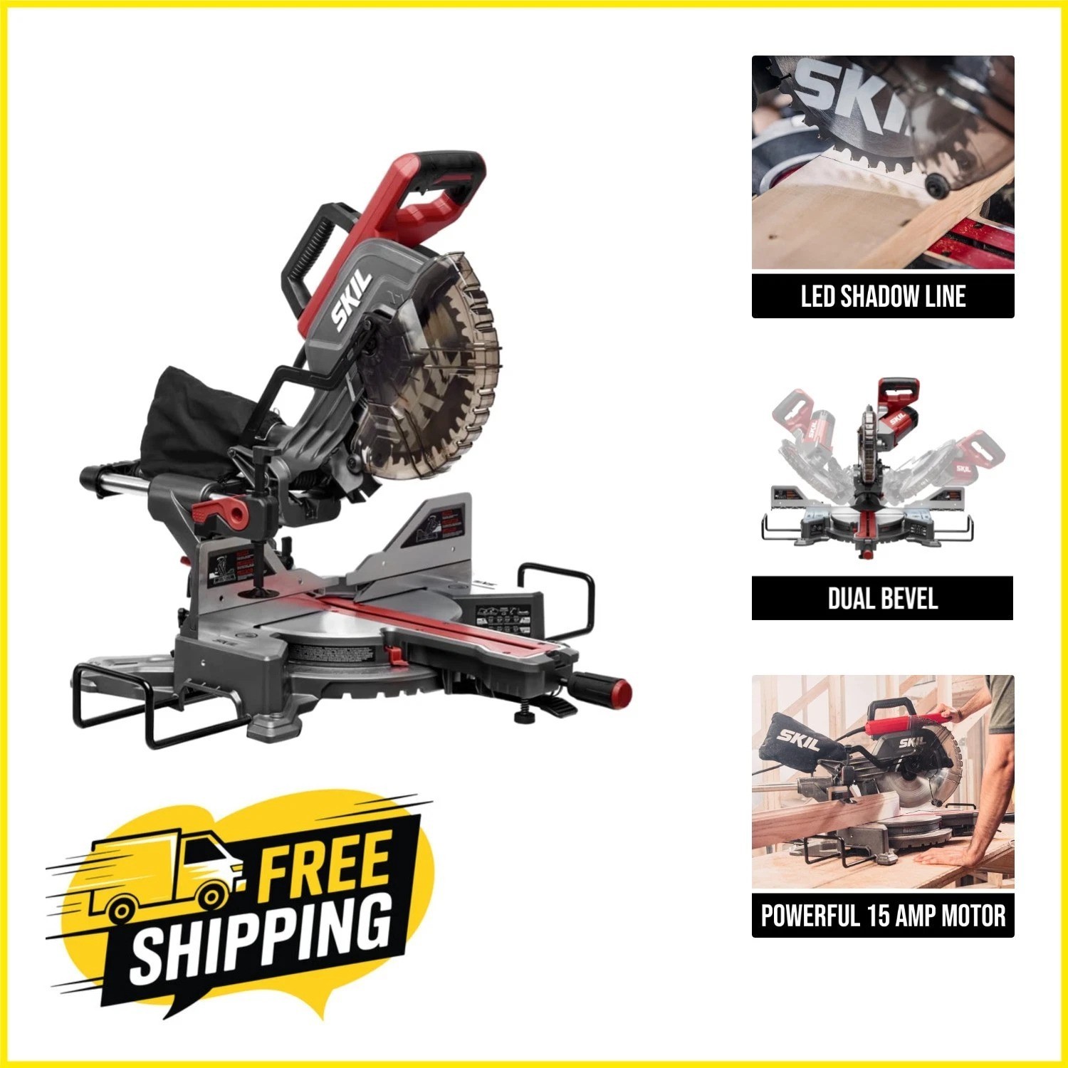 Versatile 10&Prime; Dual Bevel Sliding Compound Miter Saw with Safety Features