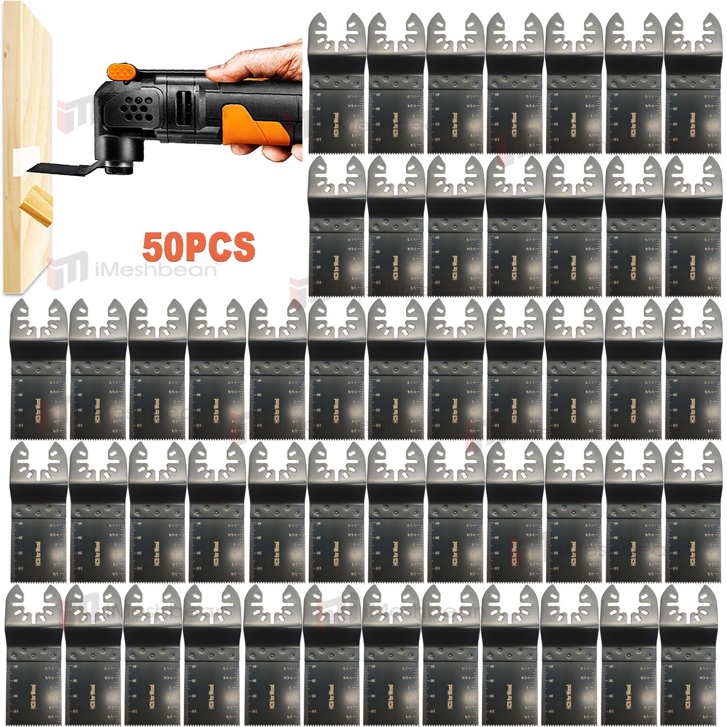 50Pcs Oscillating Multi Tool Saw Blades Wood Metal Cut Cutter For Dewalt Fein