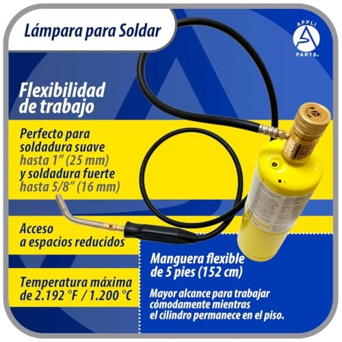 Appli Parts APHT-3W Single Burner Hand Torch with 5 ft Hose and Handle for
