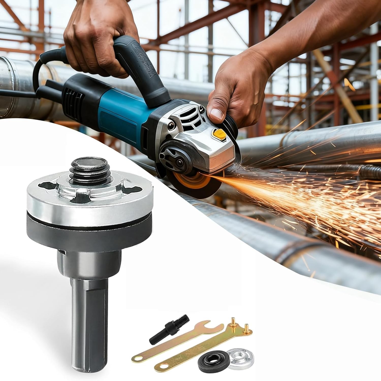 2 PCS Angle Grinder Adapter Kit, Drill to Grinder Conversion Connector Set