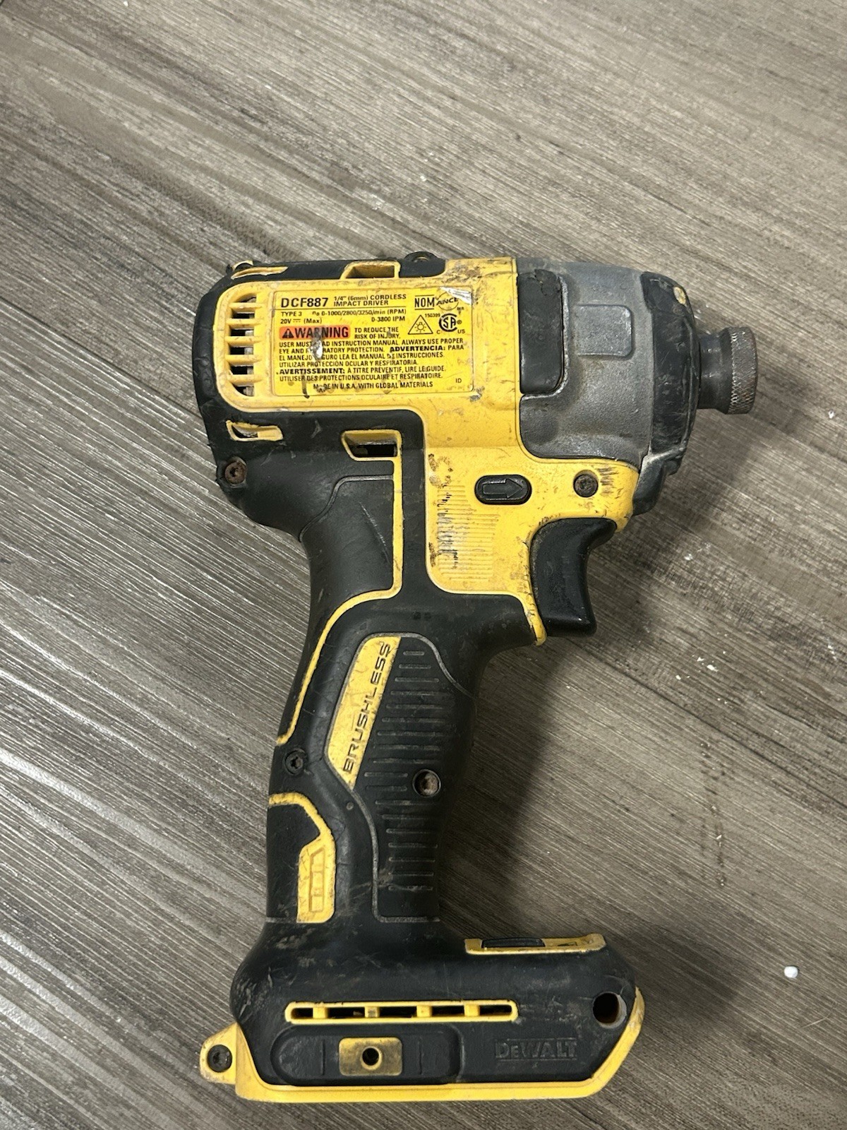 DEWALT DCF887B 20V Impact Driver – Black/Yellow (Tool Only)