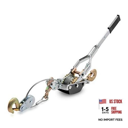 02256A Come Along Winch, 5-Ton (10,000 Lbs) Pulling Capacity, 10Ft, 3 Hook,
