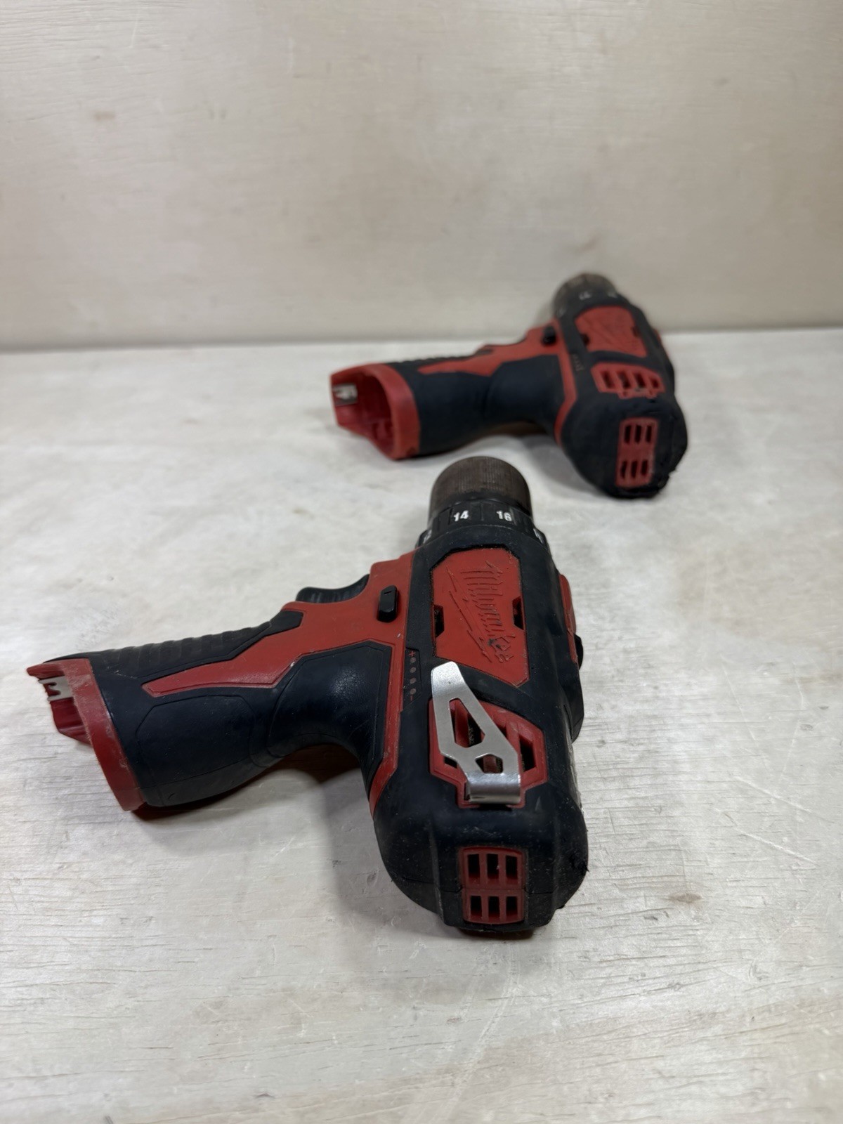 Milwaukee 2407-20 M12 3/8&Prime; Cordless Drill Driver Bare Tools Only LOT OF 2 Tested