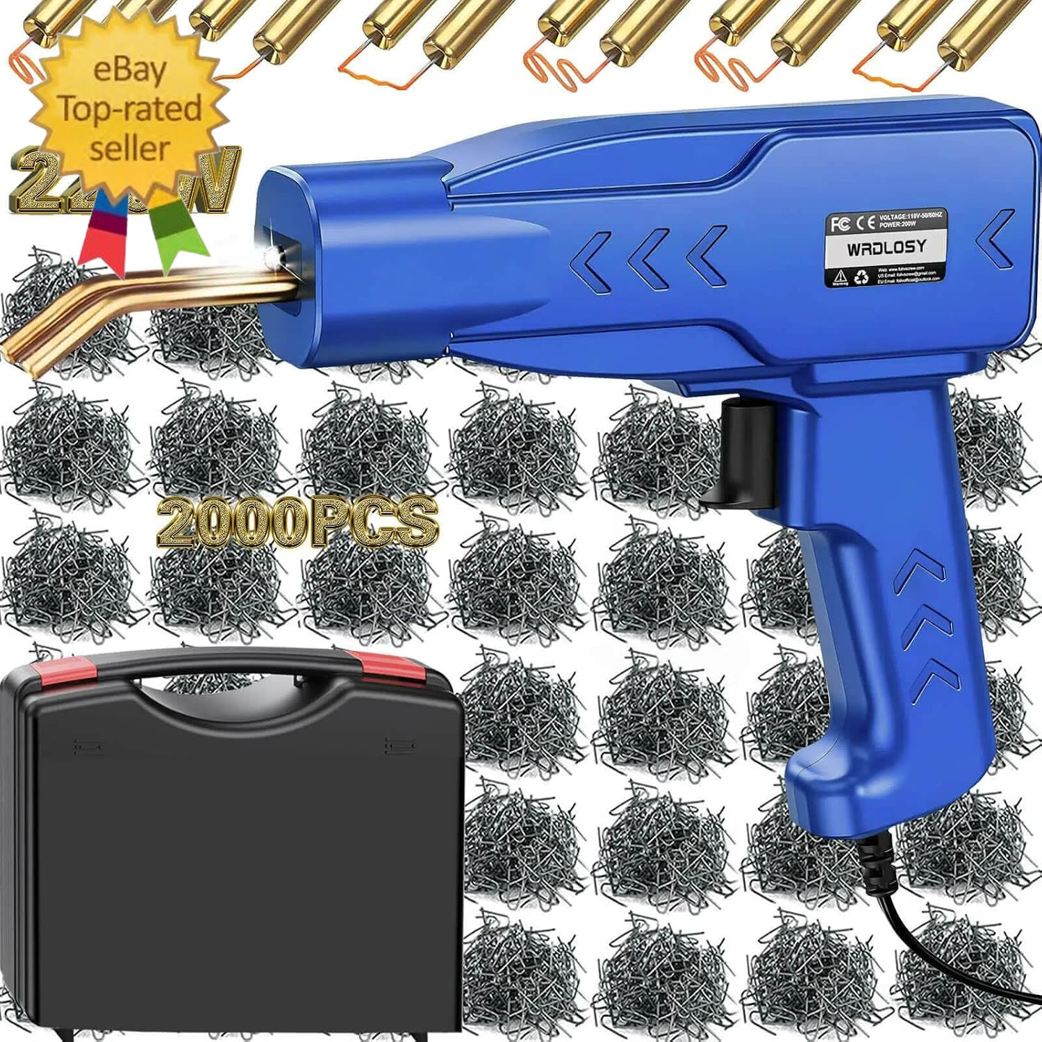 220W Plastic Welder, 2000PCS Staples Plastic Welding Kit, Custom Carry Case Plas