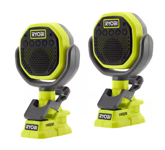 Ryobi ONE+ 18V VERSE Clamp Speaker 2‑Pack PCL6152P Tools Only