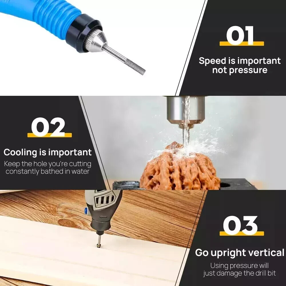 30PC Dremel Rotary Multi Tool Cutting Guide HSS Router Drill Bits Attachment Kit
