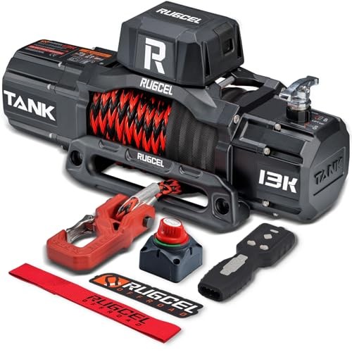 13500 lb Synthetic Rope, 12V IP68 Waterproof with Wireless & TANK 13500LB