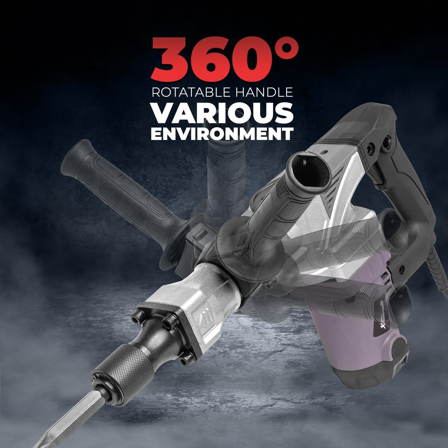 115V Electric Jack Hammer SDS Plus Concrete Breaker Chipping 3900 RPM Grey Black