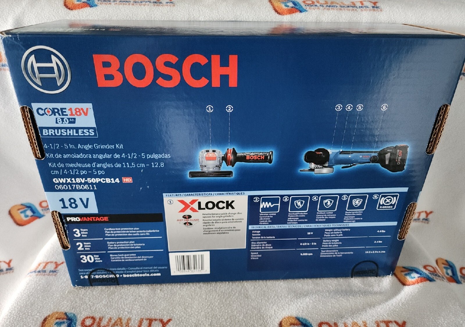 BOSCH GWX18V-50PCB14 18V X-LOCK Brushless 4-1/2&Prime; – 5  » Angle Grinder Kit 8.0Ah