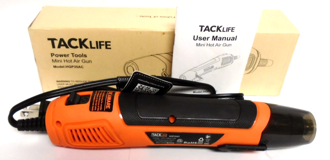 TACKLIFE Mini Hot Air Gun 350W/662°F with 6.56 Ft Long Cord HGP35AC Free Ship