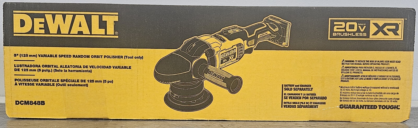 New DeWalt 20v Max XR Brushless 5&Prime; Variable Speed Random Orbit Polisher DCM848B