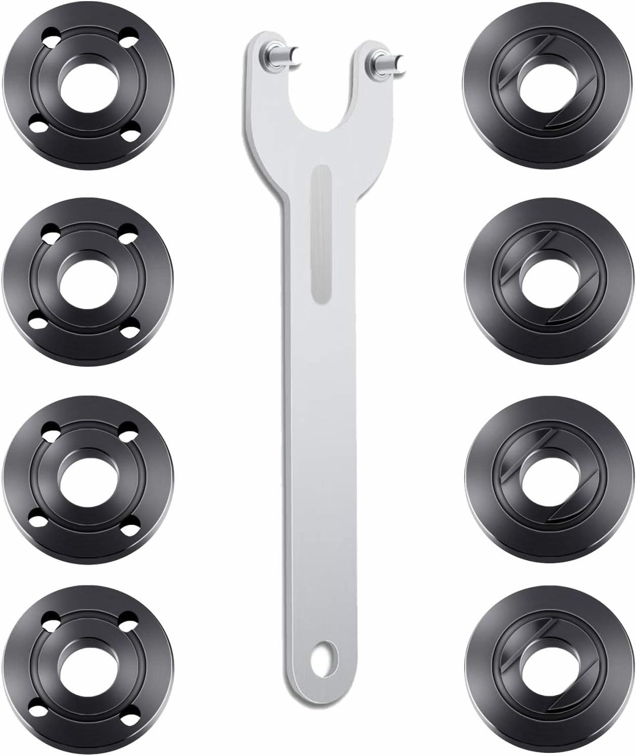 9PCS Angle Grinder Nut Angle Grinder Wrench Kit 5/8-11 Flange Metal Lock Nut for