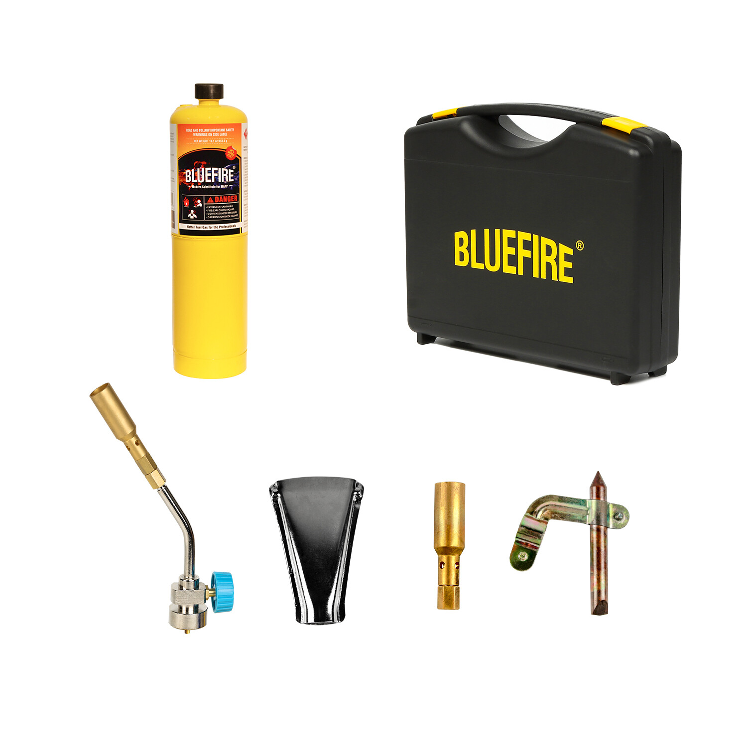 BLUEFIRE Solid Brass Pencil Flame Gas Welding Torch with Propane gas Kit