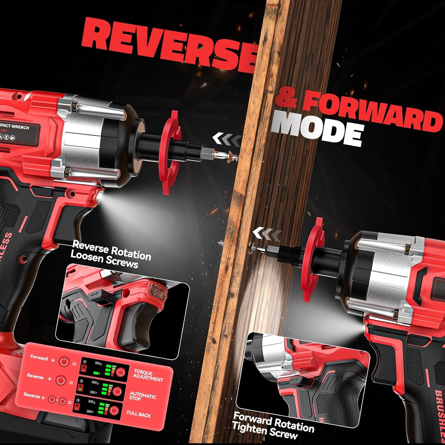 Cordless Impact Wrench Compatible W/ Milwaukee 18v Battery 250Ft-lbs 340N.m 3/8&Prime;