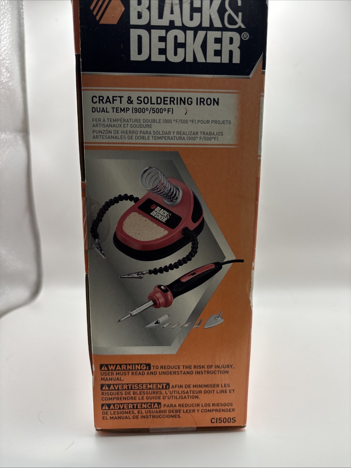 Black & Decker Craft & Soldering Iron Dual Temp 900/500 w/7 Tips/Base C15005 NOS