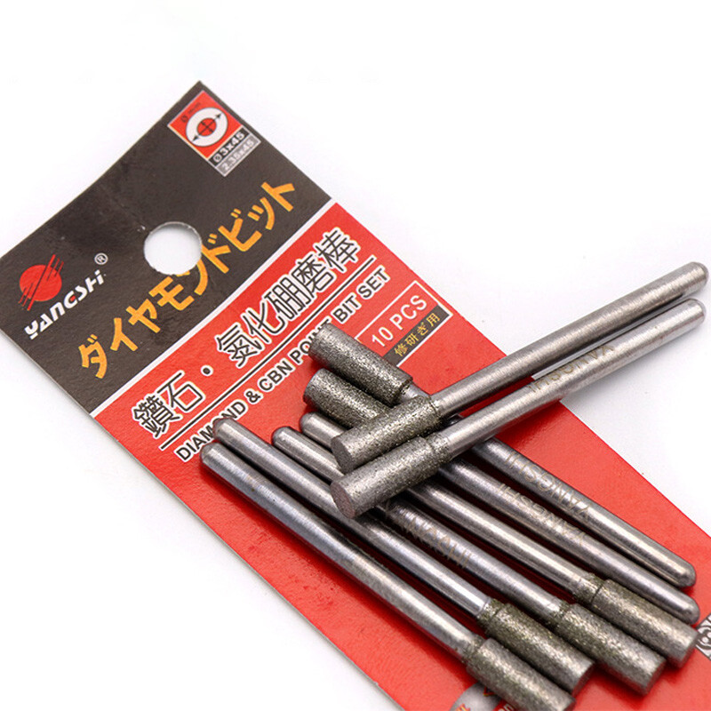 1-10mm Diamond & CBN Burrs Extra Long Cylinder Grinding Bit For Dremel Engraving