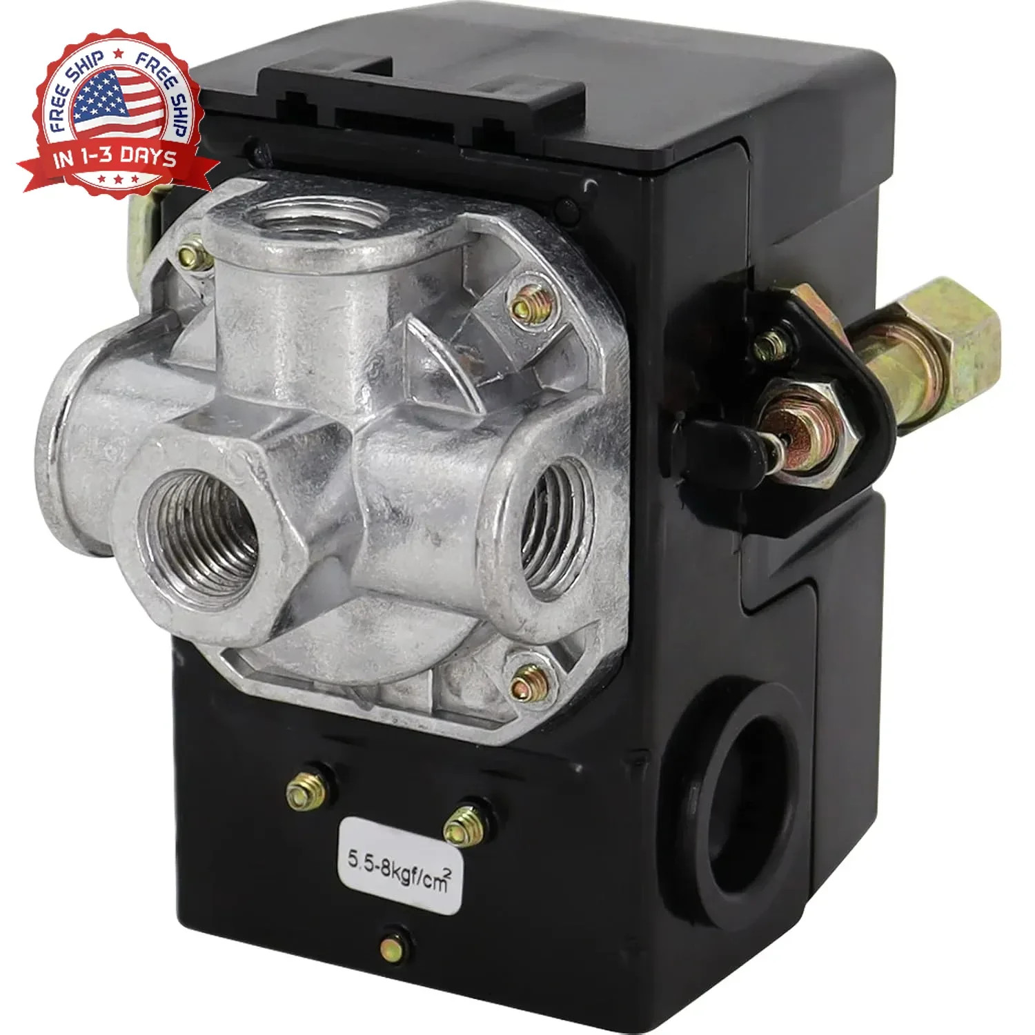 LF10-4H Air Compressor Pressure Switch, 95-125 PSI, 20A, 4-Port 1/4&Prime; NPT | Unloa