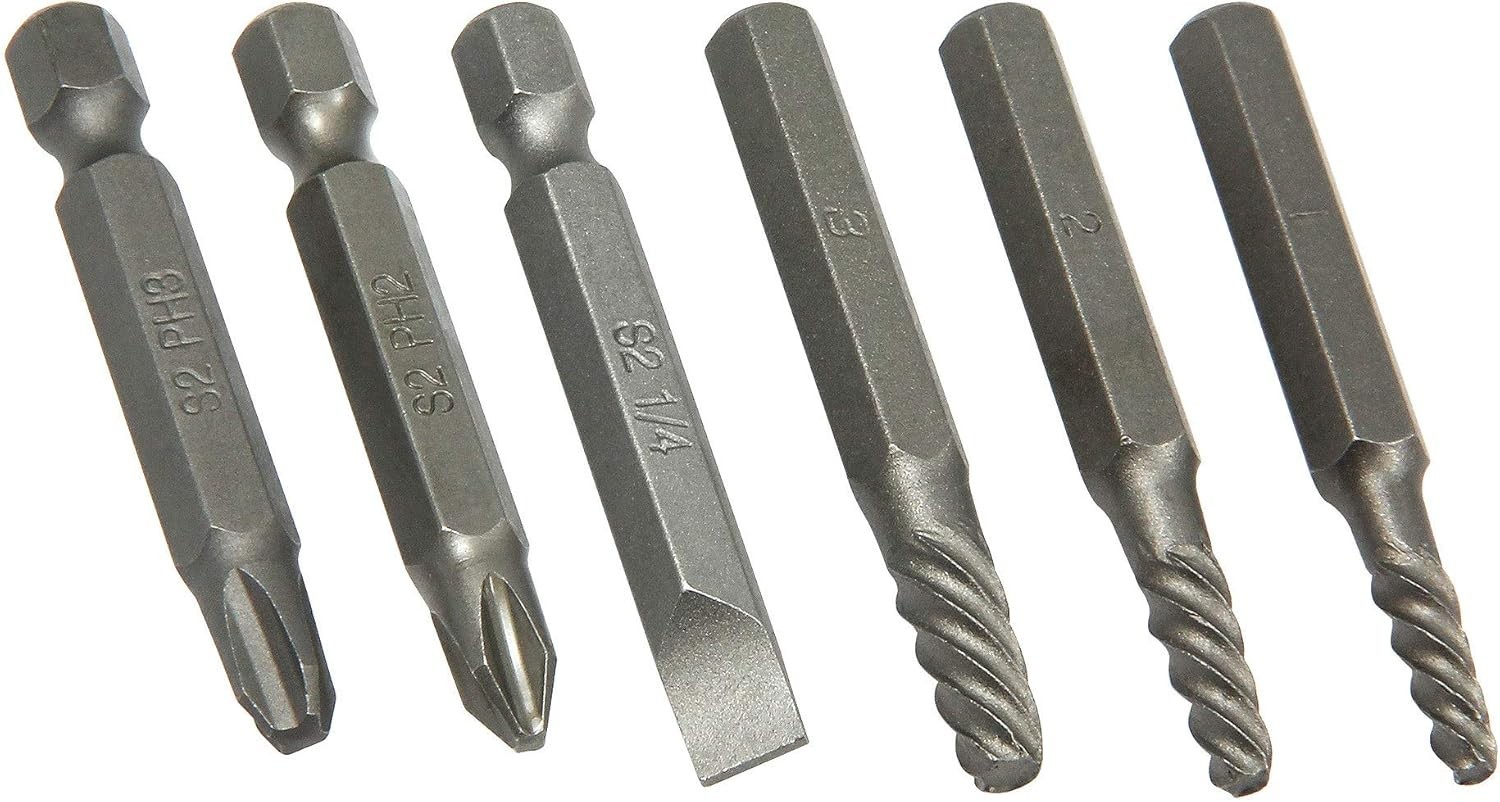 Compact 1/4 Inch Chrome Vanadium Mini Impact Driver Set for Rusted Screw Removal