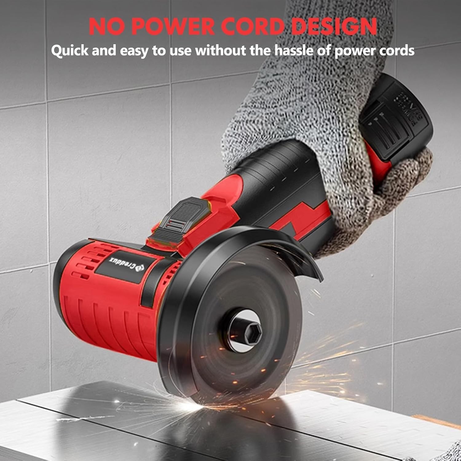 Cordless Mini Angle Grinder Kit, 16.8V, 5 Wheels, 19500rpm