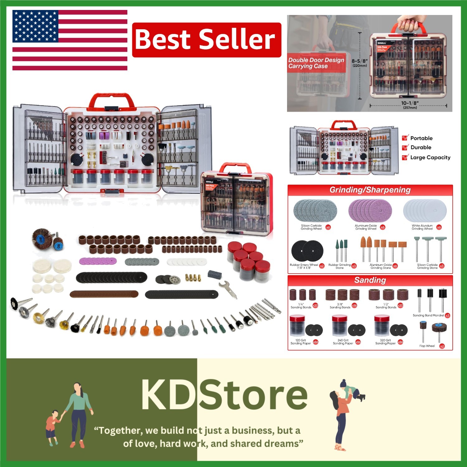 Universal Rotary Tool Bits Set with 508 Pieces – Perfect for Engraving & Cutting