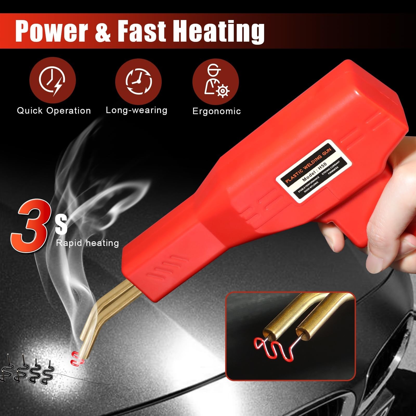 Professional 110V Hot Stapler Gun Plastic Welder Car Bumper Repair Welding Kit