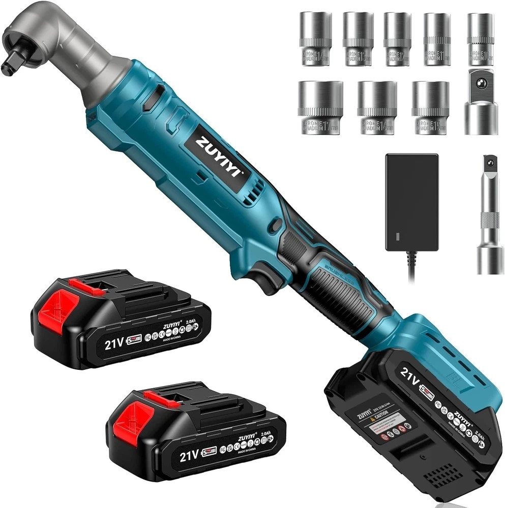 133Ft-lbs Cordless Ratchet Wrench 3/8&Prime; Set, 21V Electric Ratchet Wrench, 2250RPM
