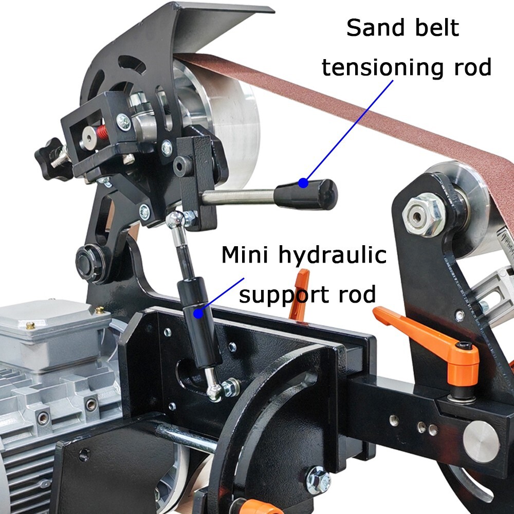 220V Belt Sander Grinder 71&Prime;x2&Prime; Arc/Flat/Concave Sander Can Be Flipped Multi-fun