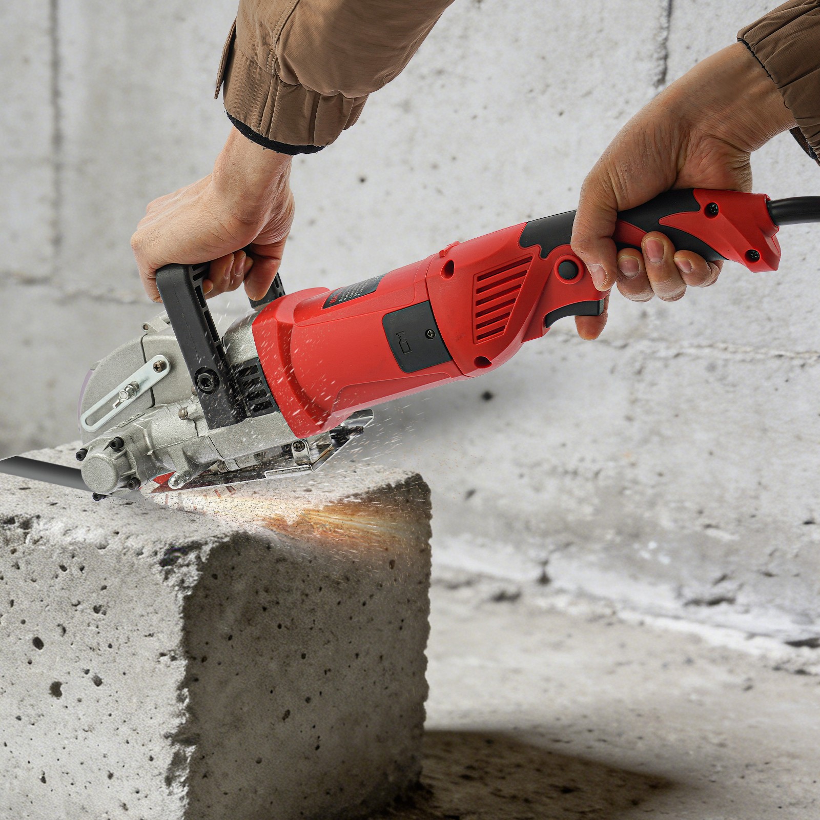 Electric Wall Groove Cutting Machine Concrete Wall Grooving Chaser w/5 Saw Blade