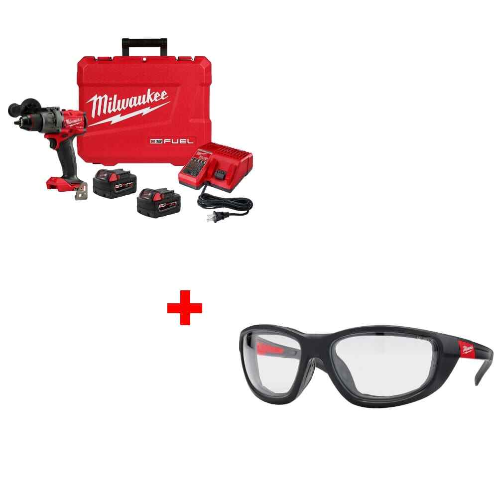 Milwaukee 2904-22 M18 FUEL 1/2&Prime; Drill/Driver Kit w/ 48-73-2040 Safety Glasses