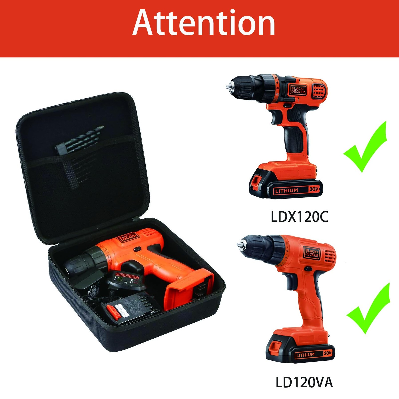 Khanka Hard Storage Case replacement for BLACK+DECKER LDX120C/LD120VA Cordless