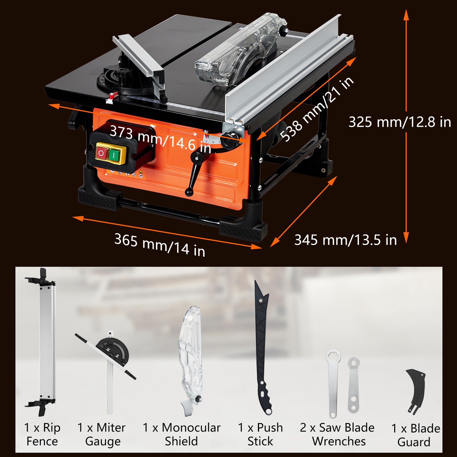 Portable Compact Heavy Duty Table Saw 6.7Amp 8-1/2 in DIY Projects Work Shop