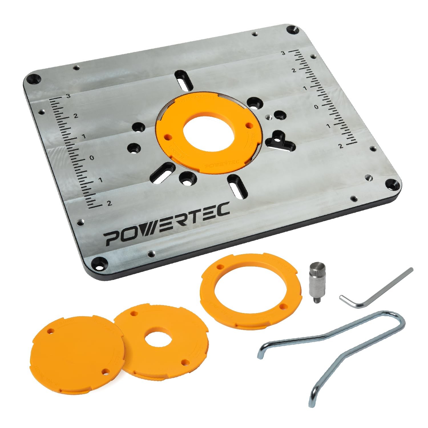 Aluminum Router Table Insert Plate & Reducer Rings, & Rings