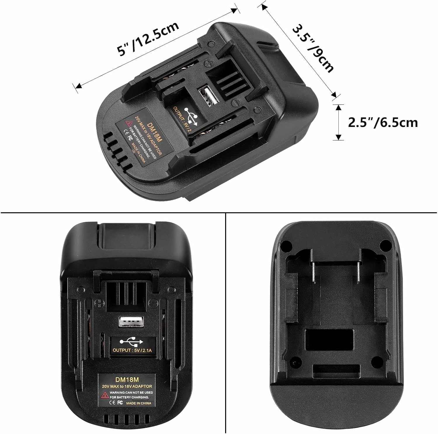 1-PACK Battery Adapter Converter for Milwaukee 18V Lithium to Dewalt 20V Tools