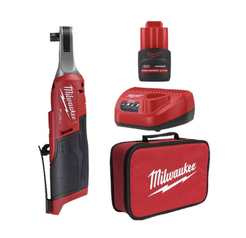 Milwaukee M12 FHIR38-251B 12V 2.5Ah 3/8&Prime; 450Rpm 47Nm LED 364mm 2.5lb Charger220V
