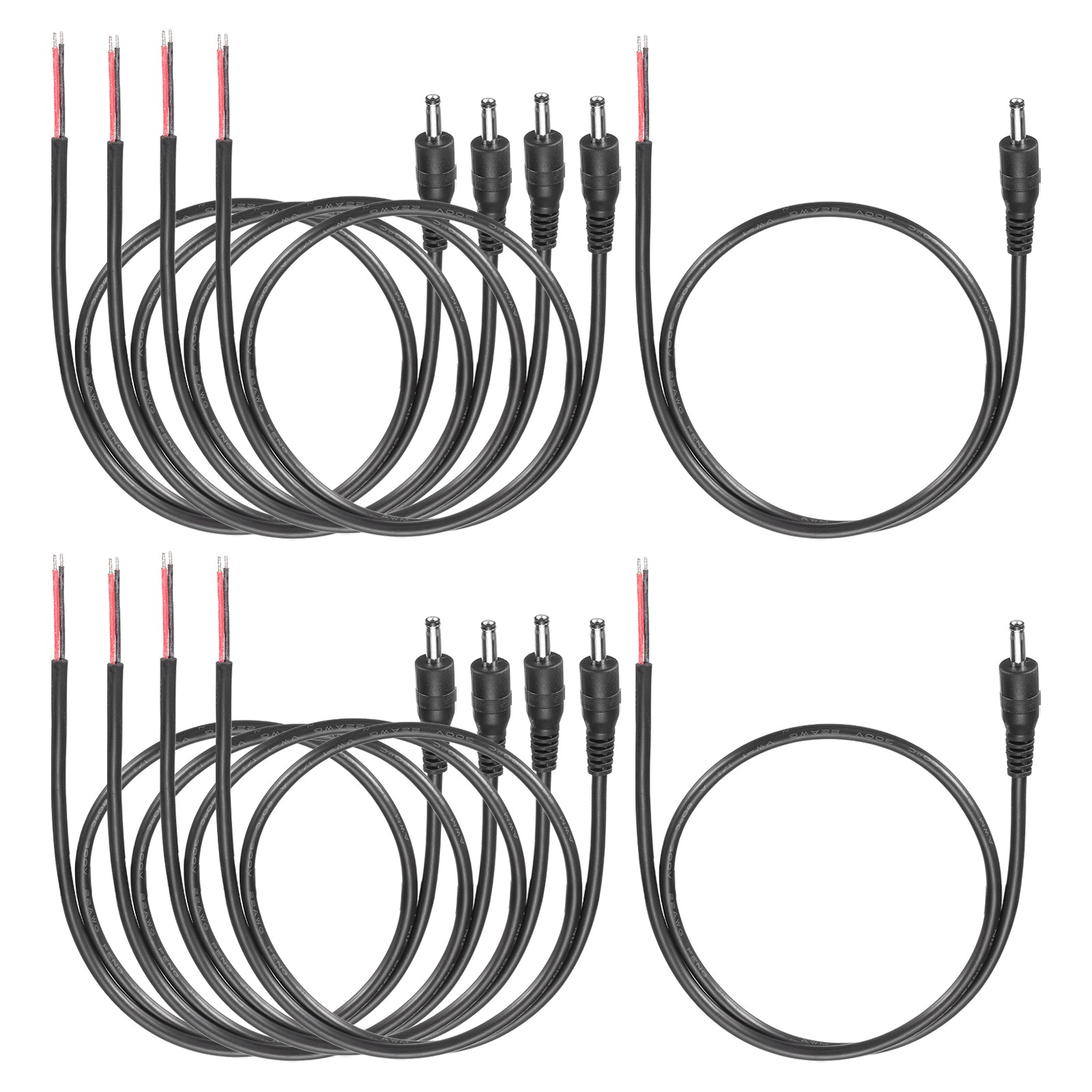 10 DC Pigtail Male Cables 3.5×1.35mm 50cm for Power Supply
