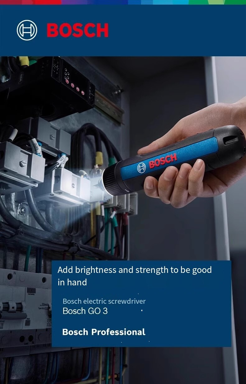 NEW For Bosch GO 3 Professional Kit, Lithium-ion Cordless Screwdriver + Case