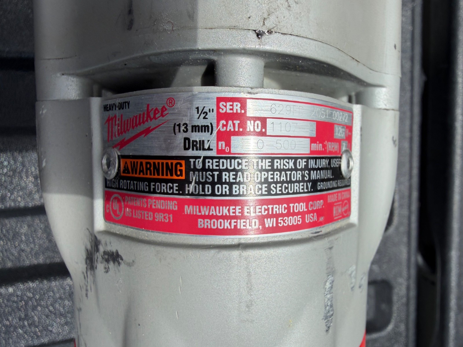 Milwaukee 3107-6 7Amp 1/2&Prime; Right Angle Drill Heavy Duty w/ Case – used once!
