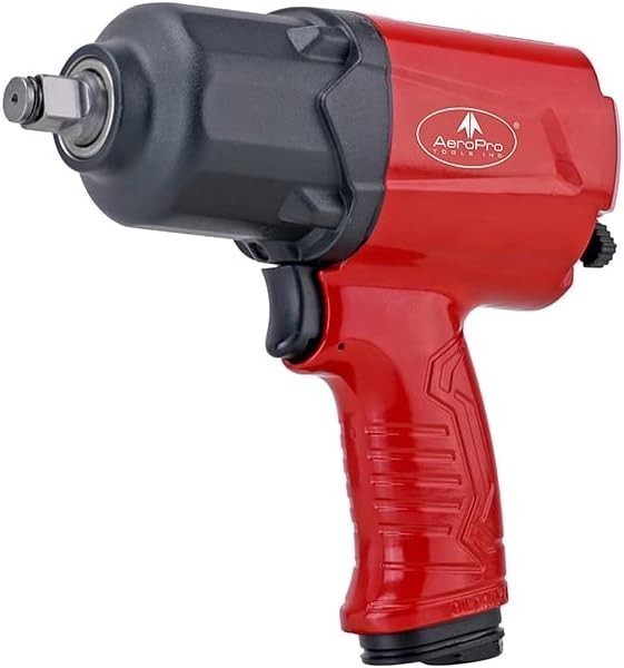 1/2-Inch Aluminum Air Impact Wrench Twin Hammer w/1380FT-LB Max Loosening Torque