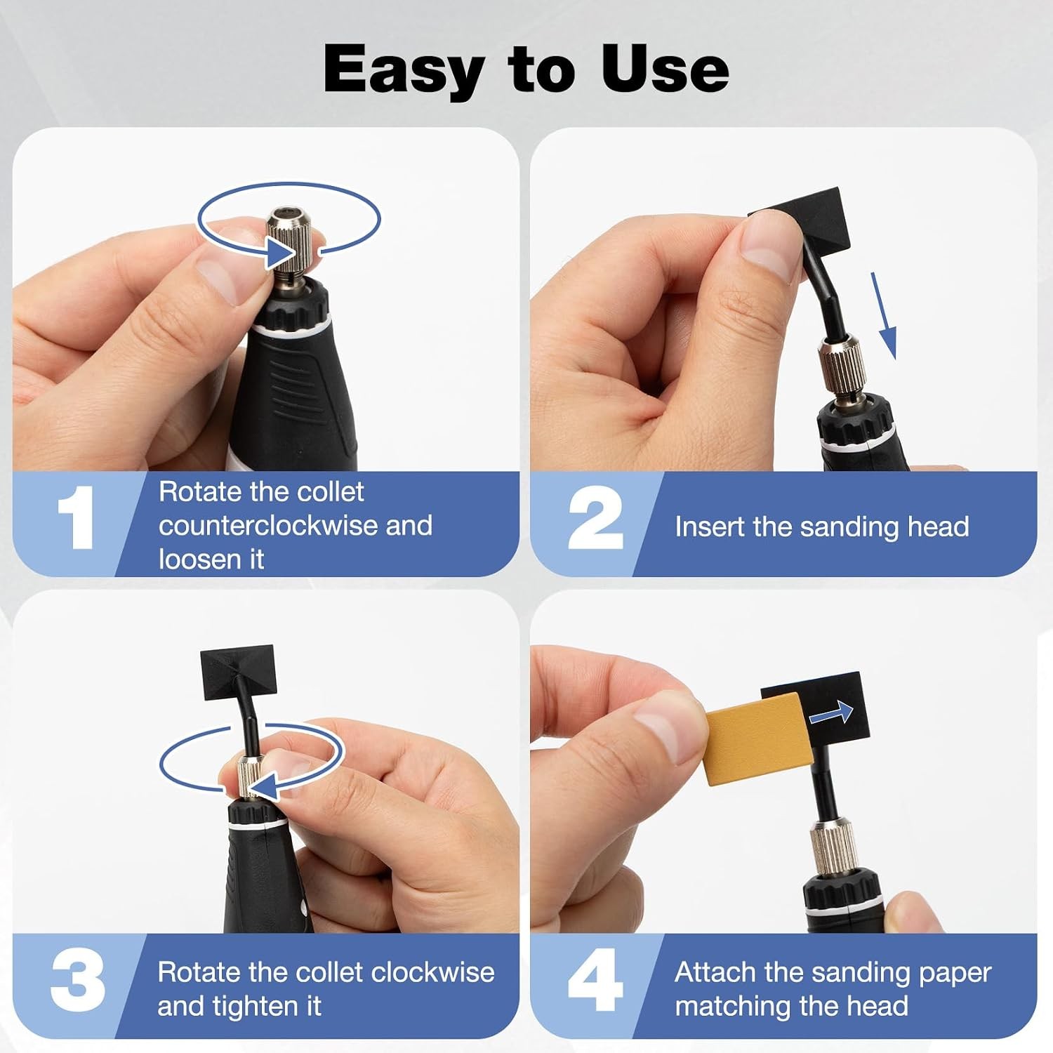 Mini Pen Sander, 12V Electric Reciprocating Sander with 4 Adjustable Speed, Comp