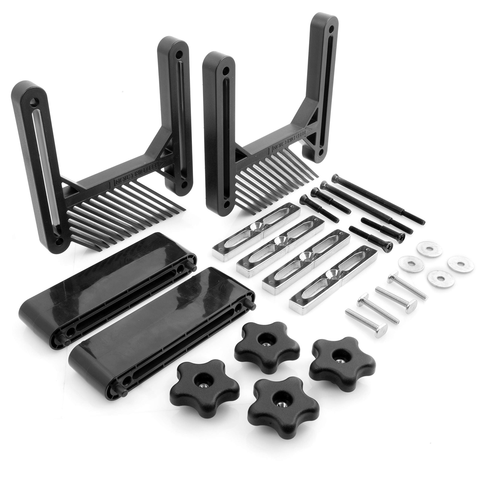 Fulton Dual Deluxe Stackable Featherboards for Table Saw Kit with Riser Block…