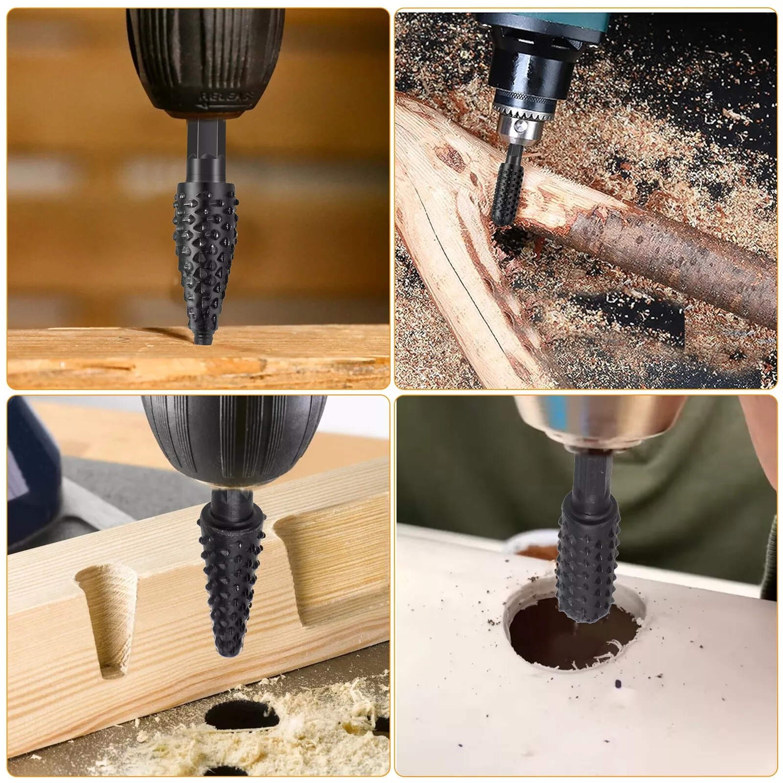 10x 1/4in Shank Steel Rotary Burr File Rasp Drill Bits Tool For Wood Carving