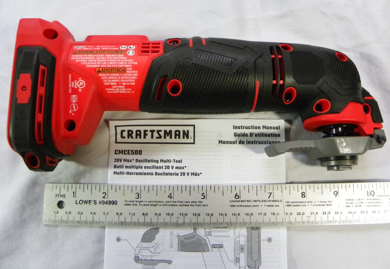 NEW Craftsman 20V Oscillating Multi-Tool #CMCE500 w/manual-NO BOX/NO BATTERY