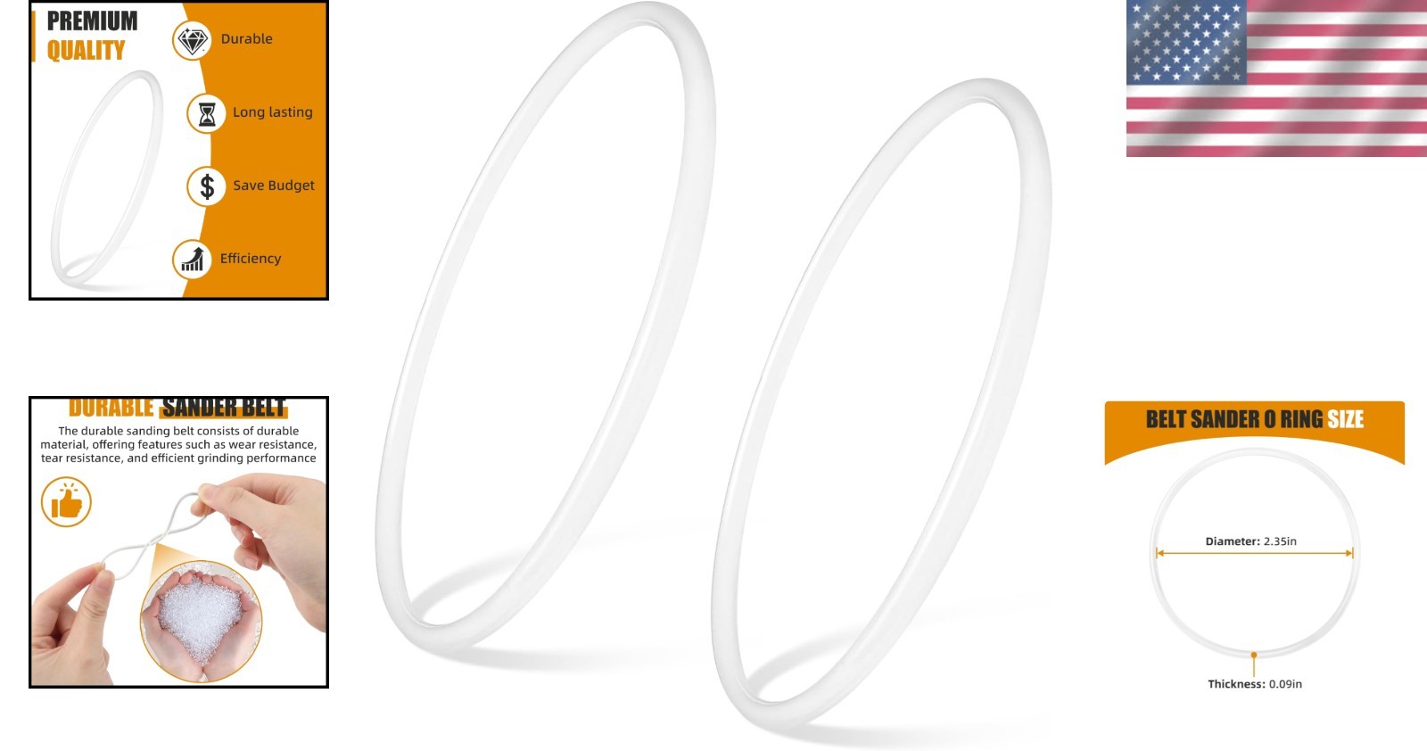 Replacement Sander Belts for Porter Cable 903373 – 5 Inches Diameter (Set of 2)