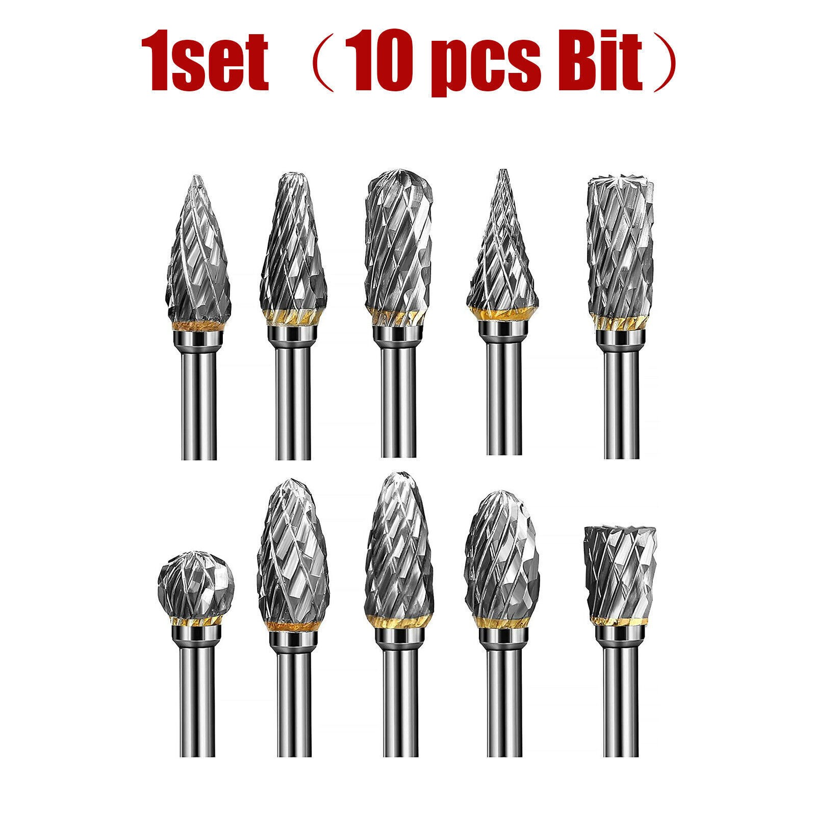 1-3 set 1/8 in Tungsten Carbide Rotary Cutting Carving Burr Bit for Dremel Tool