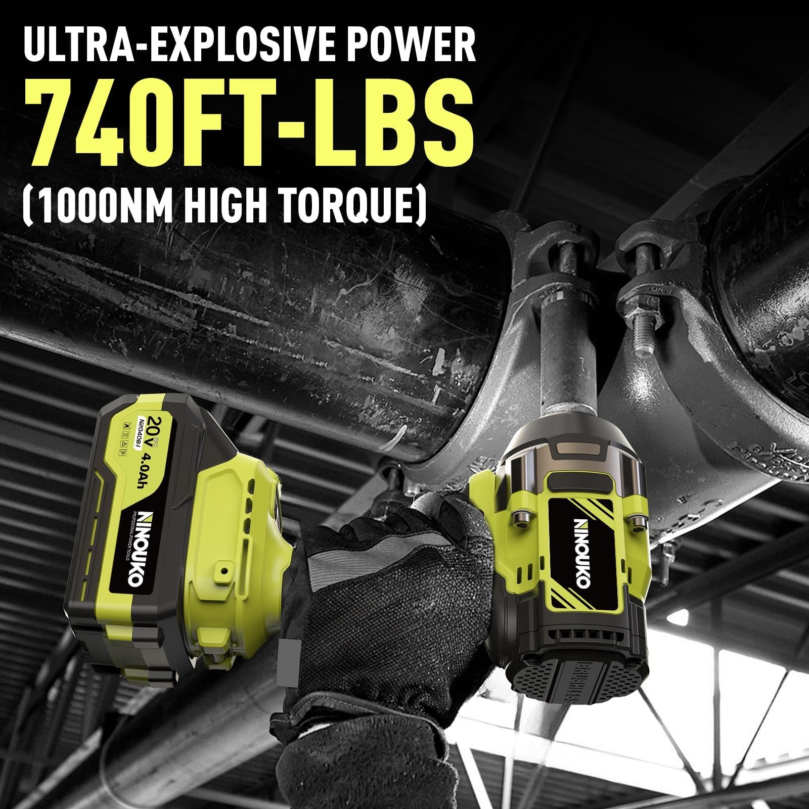 Power Impact Wrench 1000N.m Brushelss 1/2 » Cordless Impact Driver