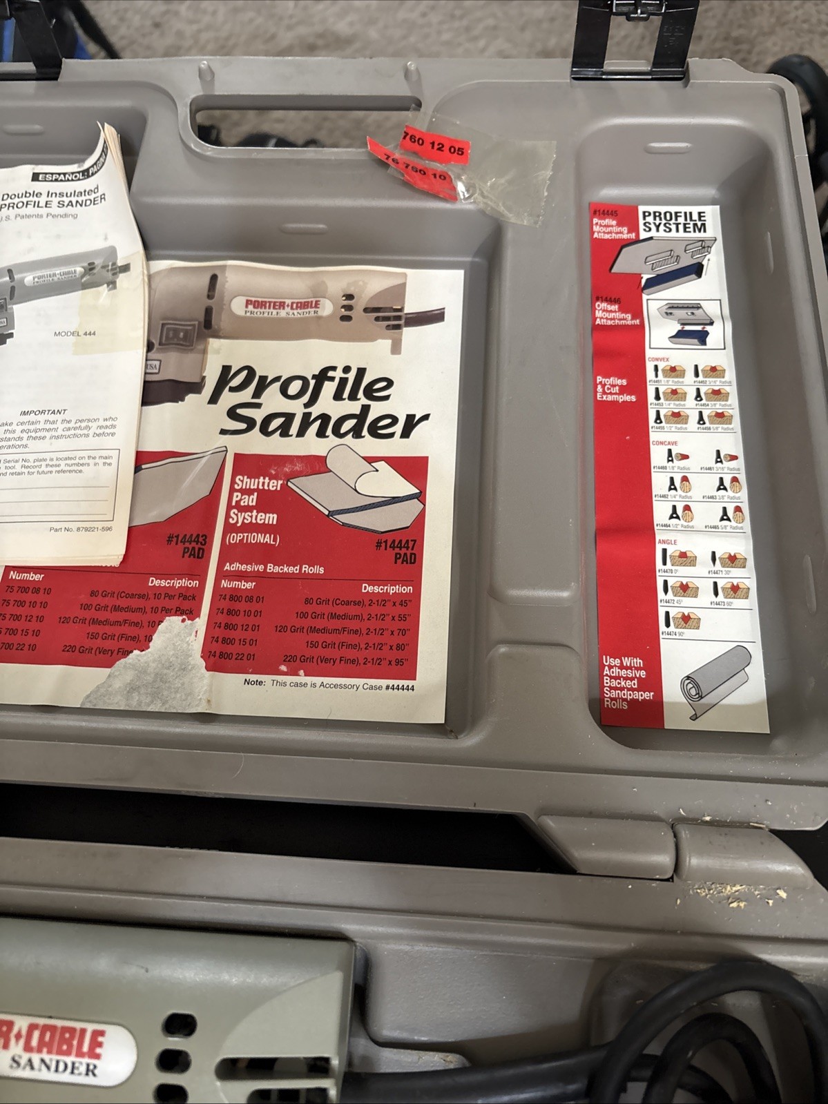 Vintage Porter Cable Profile Sander Kit Model 444 Made in USA