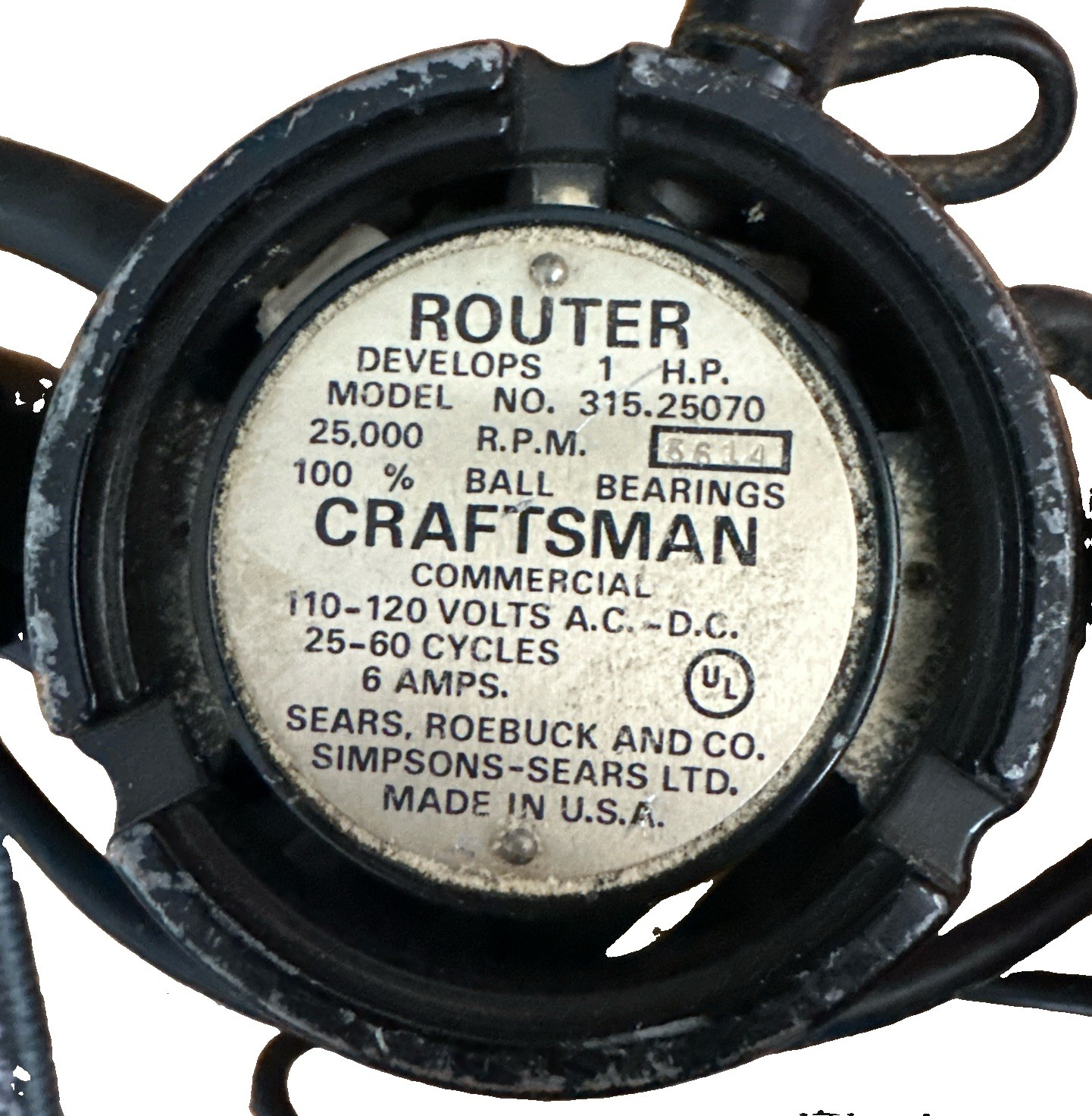 Vintage Craftsman Commercial Router #315.25070 6 Amps 25,000 RPM 1 HP Tested