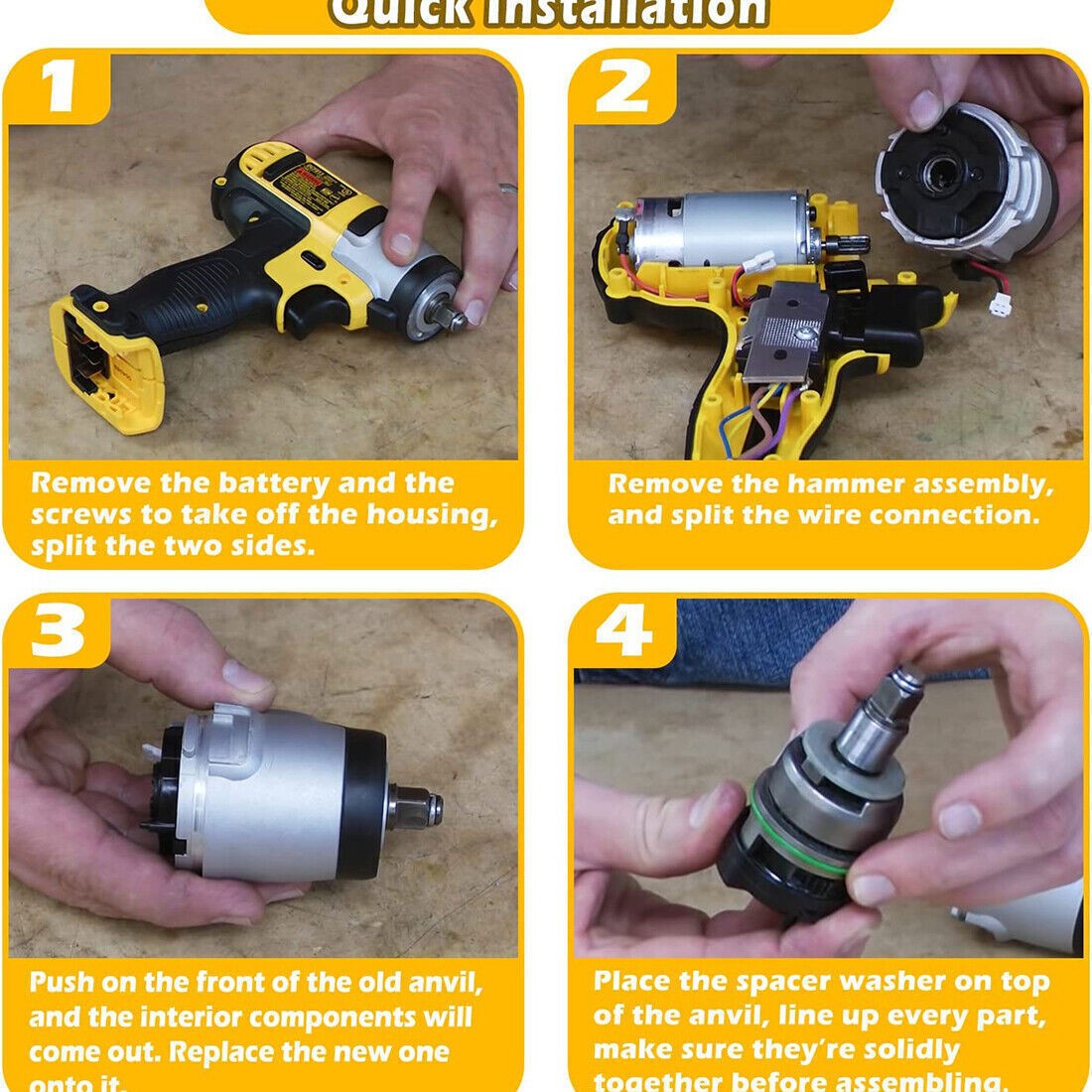 N415875 Anvil Assembly 1/2 » For Dewalt Impact Wrench 18v 20v Dcf899hb Dcf899hp