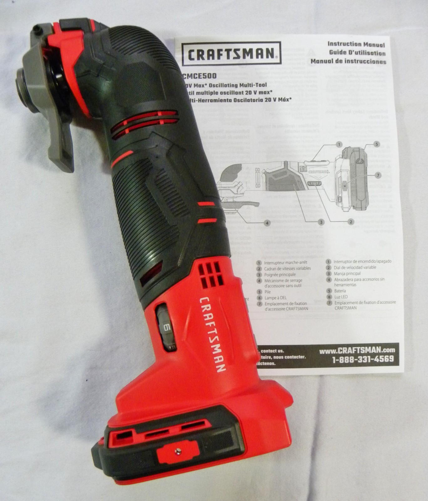 NEW Craftsman 20V Oscillating Multi-Tool #CMCE500 w/manual-NO BOX/NO BATTERY