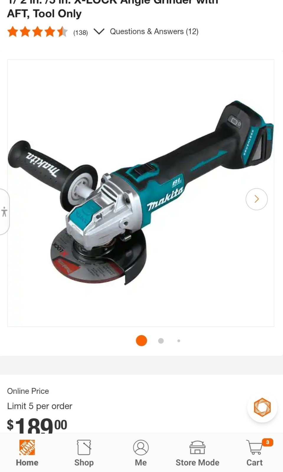 ⭐️NEW⭐️ Makita 18V LXT Brushless 4.5-5&Prime; Angle Grinder XAG25Z